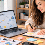 top affiliate marketing jobs featured image shows a woman doing content marketing research